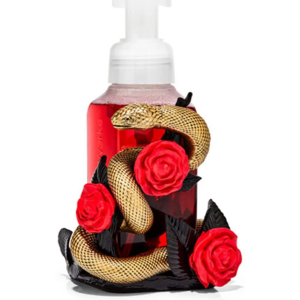 Bath & Body Works snake & roses hand soap holder